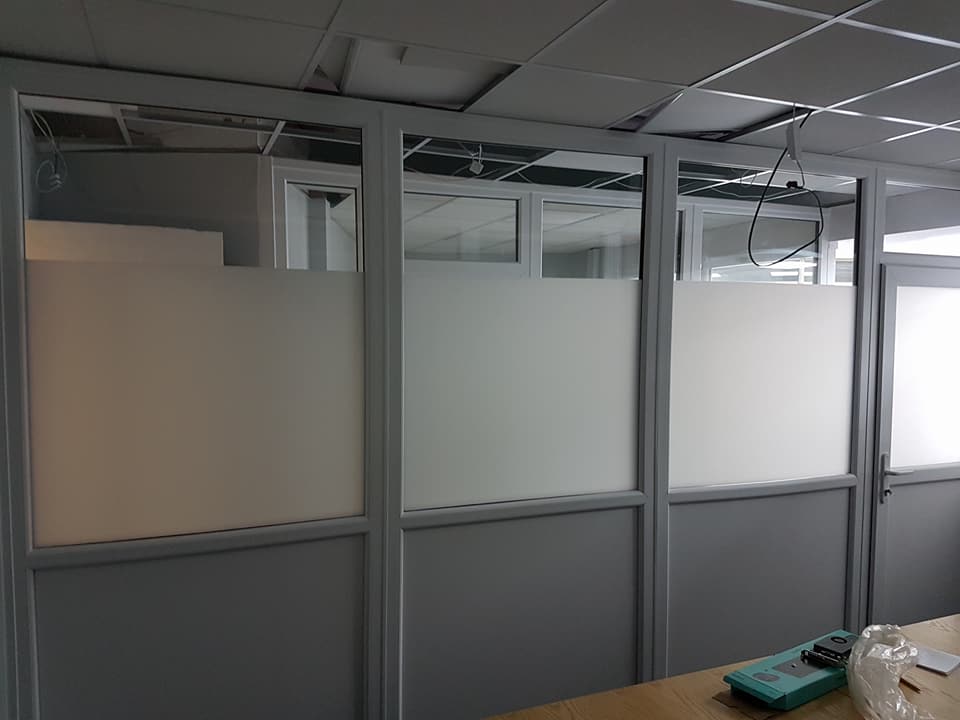1. Privacy frost and Blackout vinyl to external Glazing AT Old bensham late shop now jewish community heating and plumbing services - Gateshead